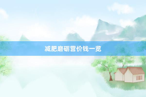 减肥磨砺营价钱一览